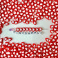 8MM Red Acrylic Heart with White Middle Spacer Beads with Vertical Hole