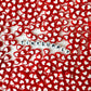 8MM Red Acrylic Heart with White Middle Spacer Beads with Vertical Hole