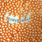 8MM Orange Acrylic Heart w/White Middle Spacer Beads with Vertical Hole