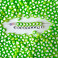 8MM Green Acrylic Heart w/White Middle Spacer Beads with Vertical Hole