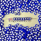 8MM Dark Blue Acrylic Heart w/White Middle Spacer Beads with Vertical Hole