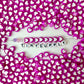 8MM Purple Acrylic Heart w/White Middle Spacer Beads with Vertical Hole