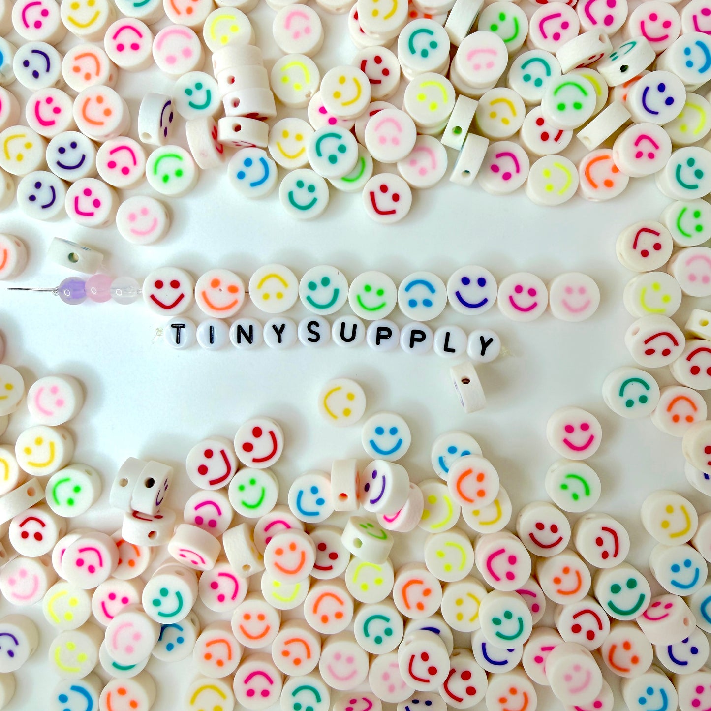 10MM Colorful Face Themed Polymer Clay Beads