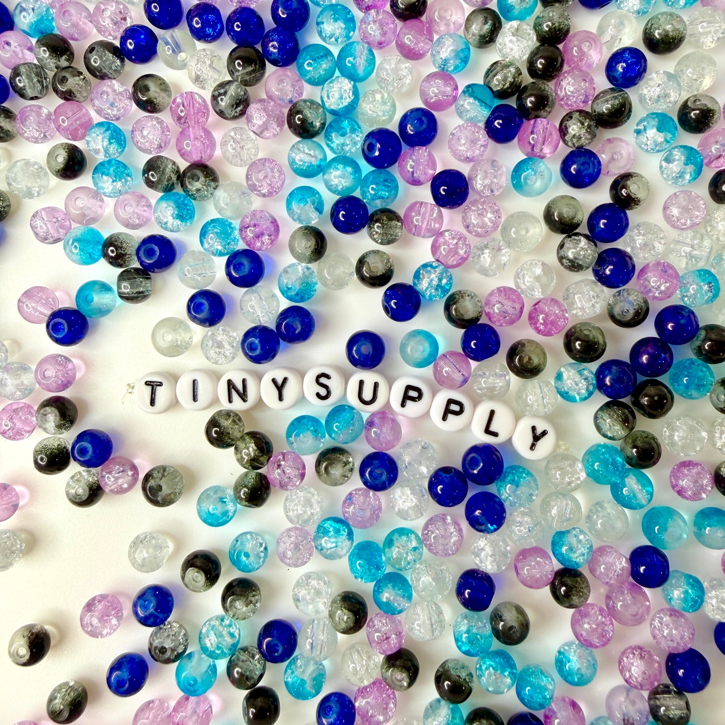 6MM Galaxy Mixed Color Transparent Clear Iridescent Acrylic Beads