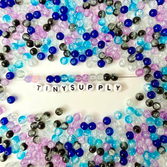 6MM Galaxy Mixed Color Transparent Clear Iridescent Acrylic Beads