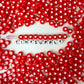 7MM Opaque Bead, White Heart Acrylic Flat Round Beads