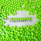 7MM Opaque Bead, White Heart Acrylic Flat Round Beads