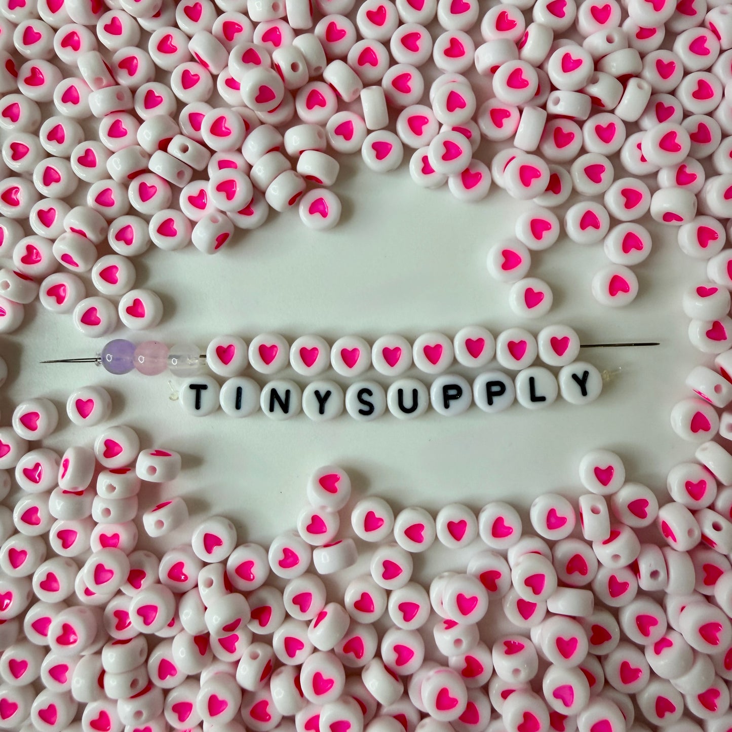 7MM Rainbow Mixed Color Acrylic Flat Round Heart Beads