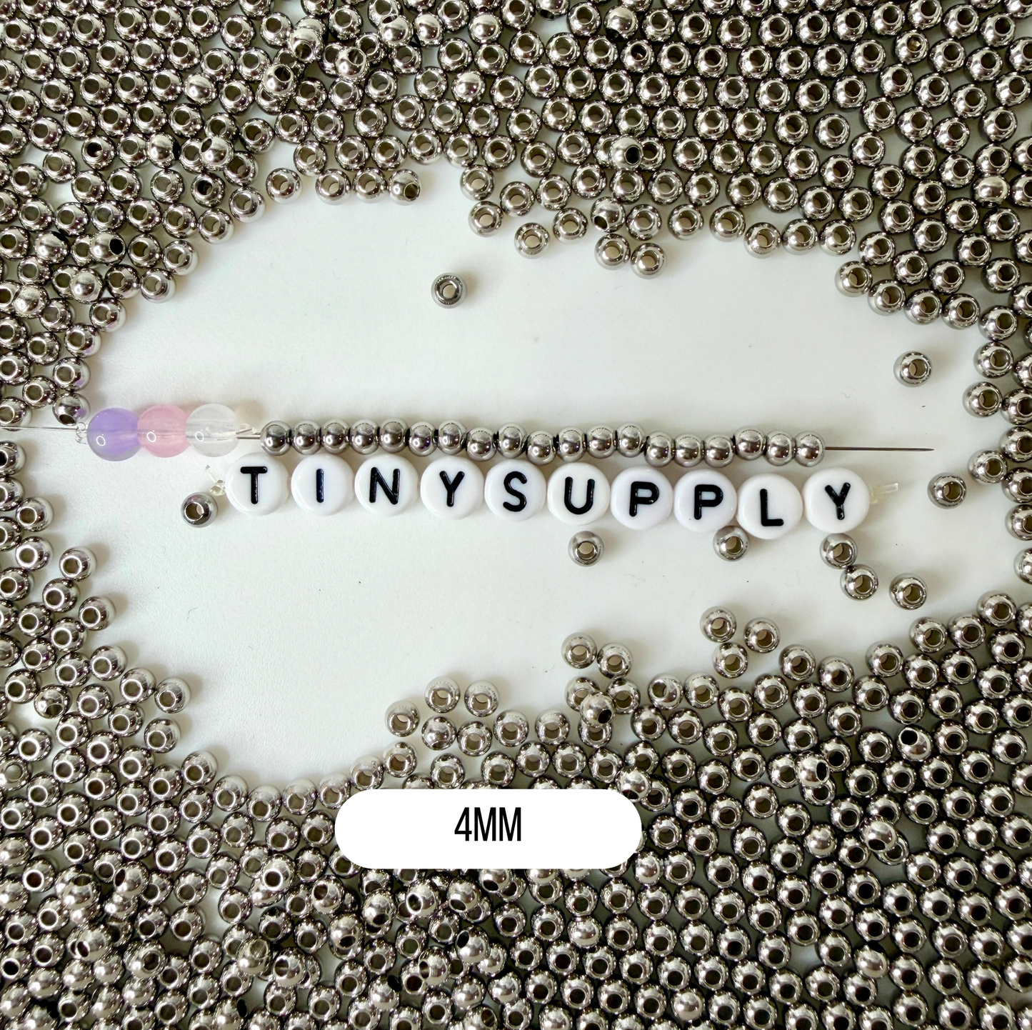 3MM/4MM/5MM/6MM/8MM Silver Round 304 Stainless Steel Spacer Beads