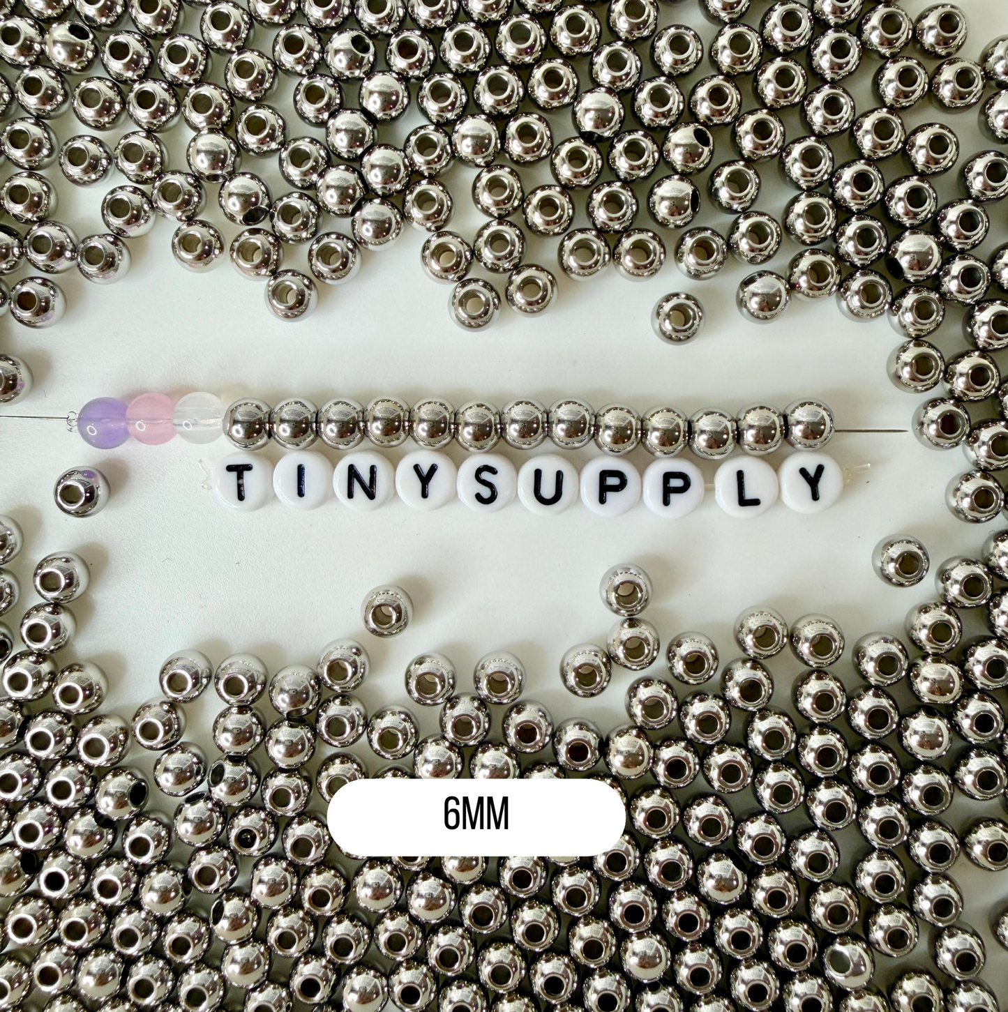 3MM/4MM/5MM/6MM/8MM Silver Round 304 Stainless Steel Spacer Beads