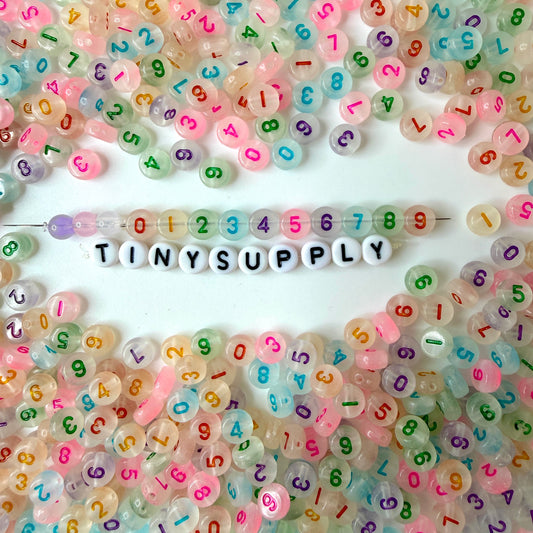 7MM Mixed Number Glow-in-the-Dark Acrylic Flat Round Beads