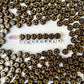 10MM Black/White With Gold Happy Face Beads