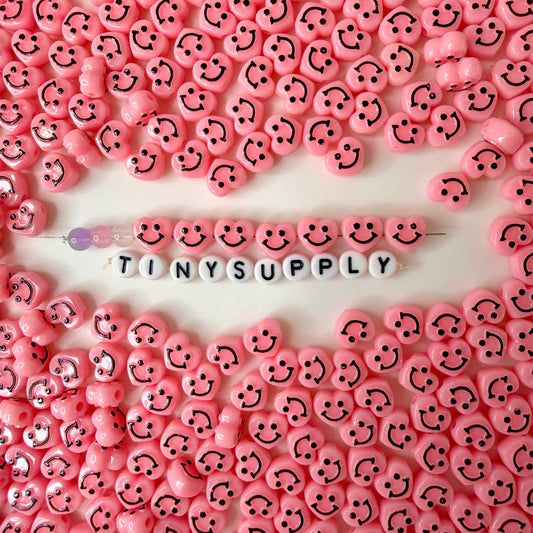 10MM Heart Shaped Happy Face Beads