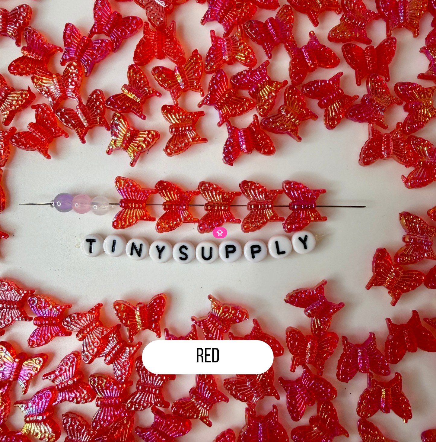 Chunky 15MM Iridescent Butterfly Beads