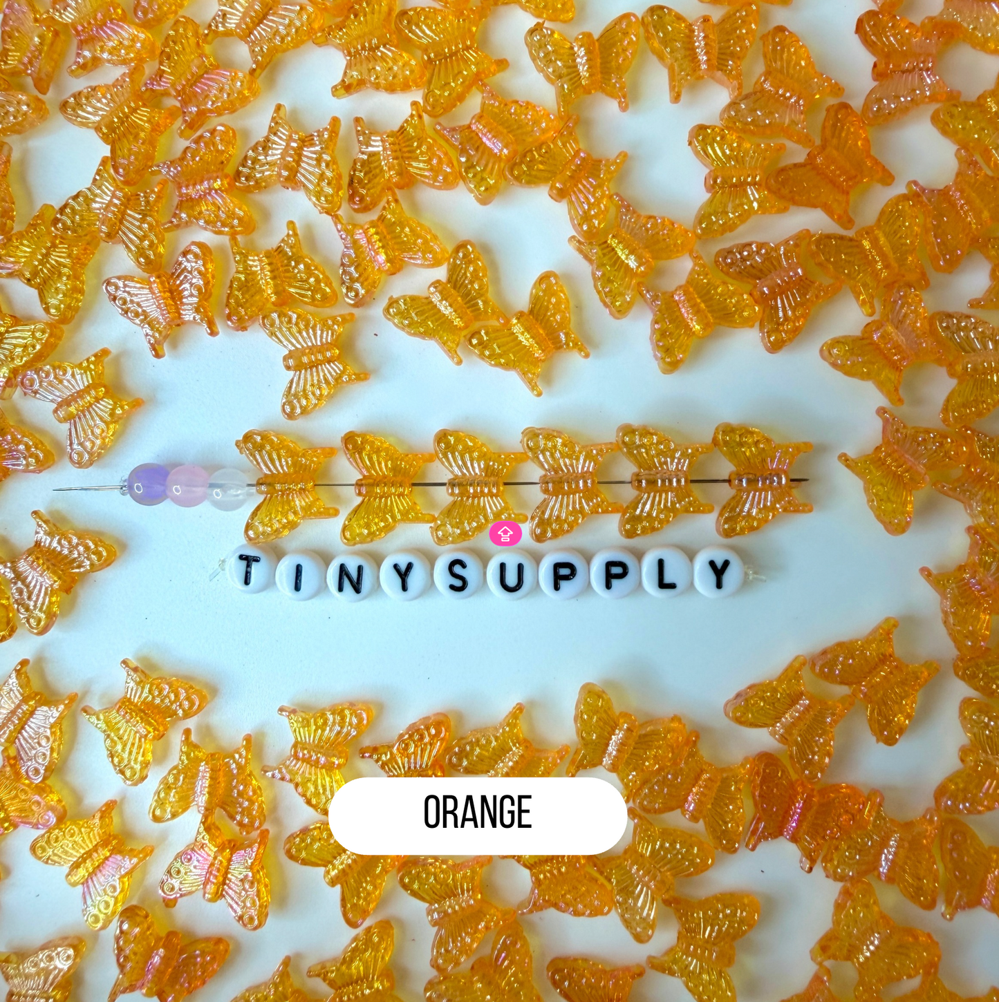 Chunky 15MM Iridescent Butterfly Beads