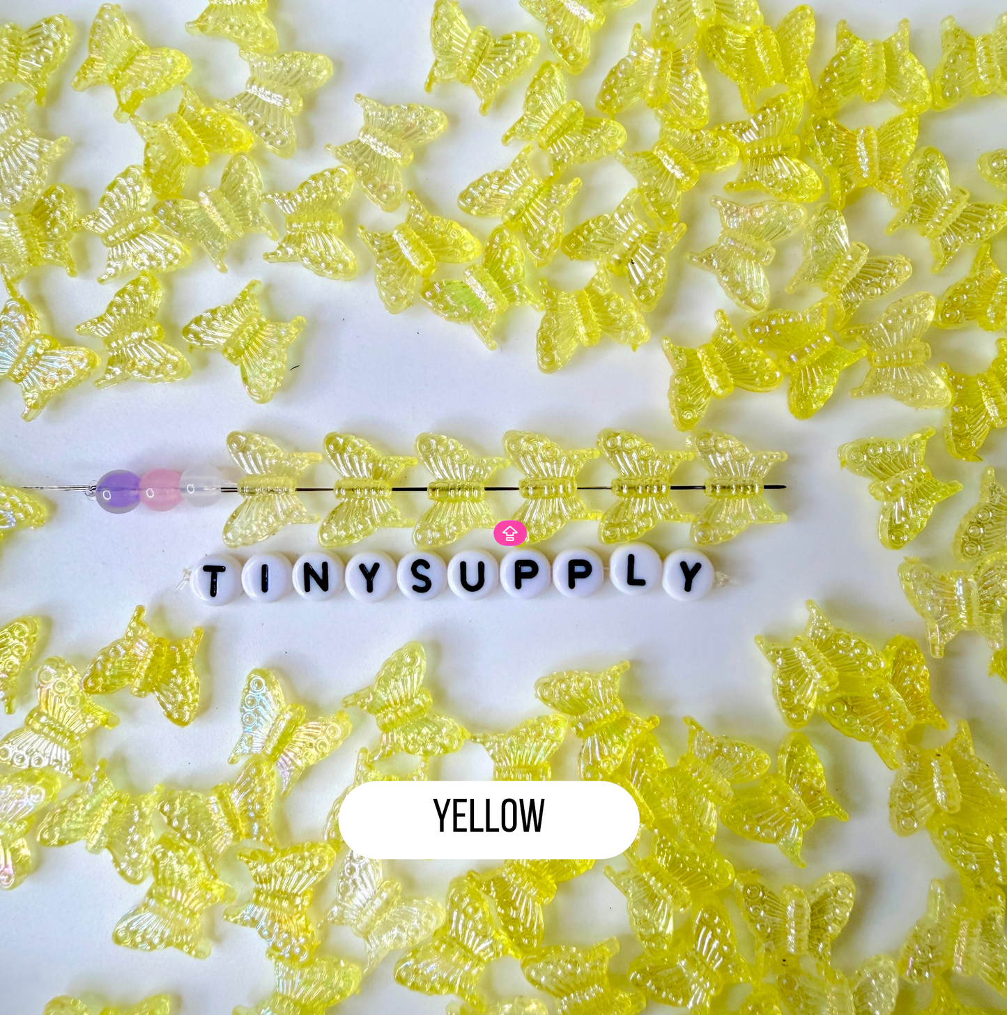 Chunky 15MM Iridescent Butterfly Beads