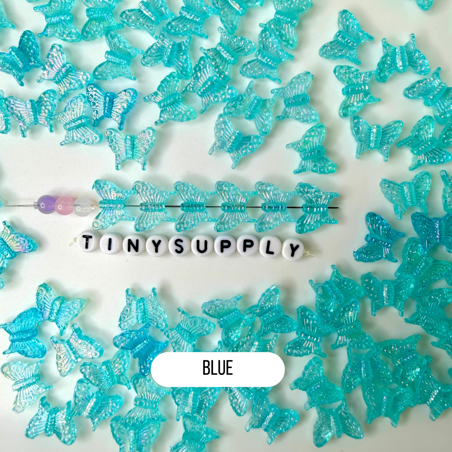 Chunky 15MM Iridescent Butterfly Beads