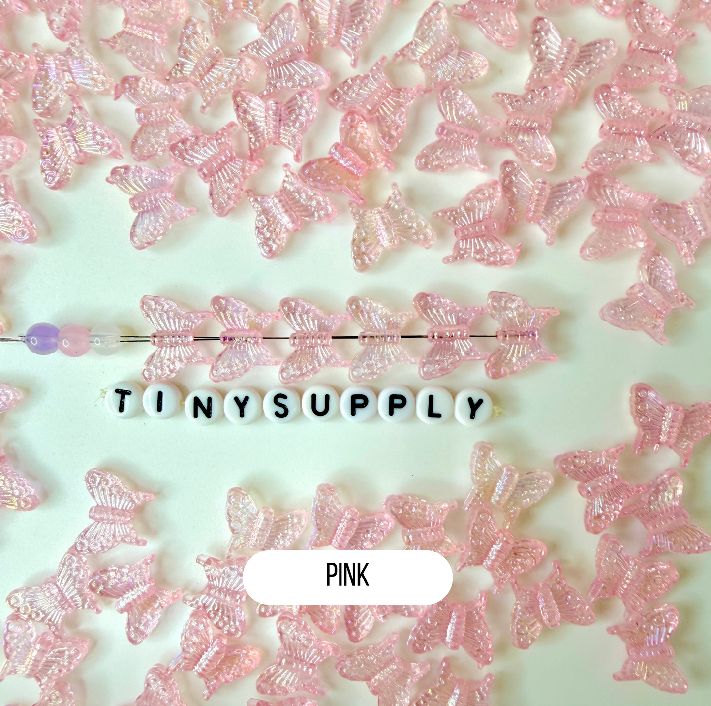 Chunky 15MM Iridescent Butterfly Beads