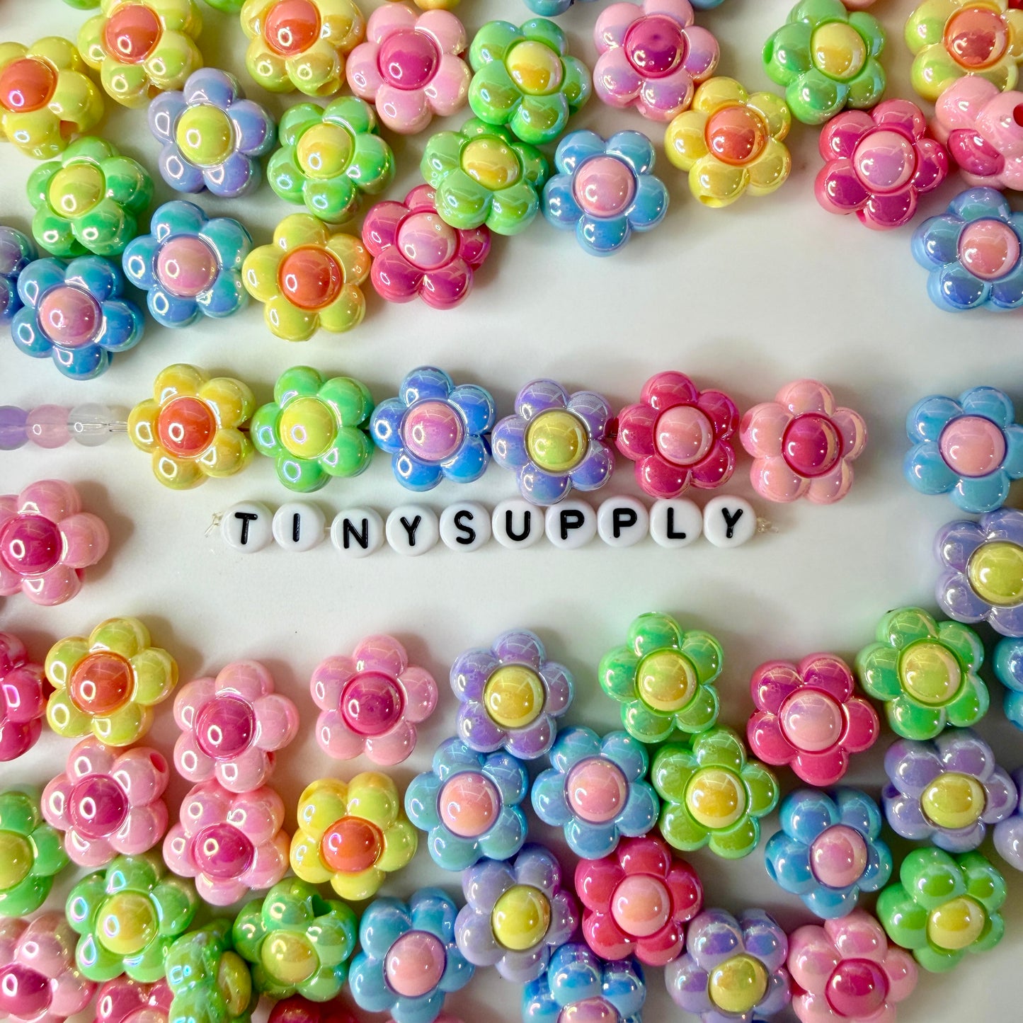 Chunky Two-Toned UV Plated Daisy Flower Bead (16x15x9mm)