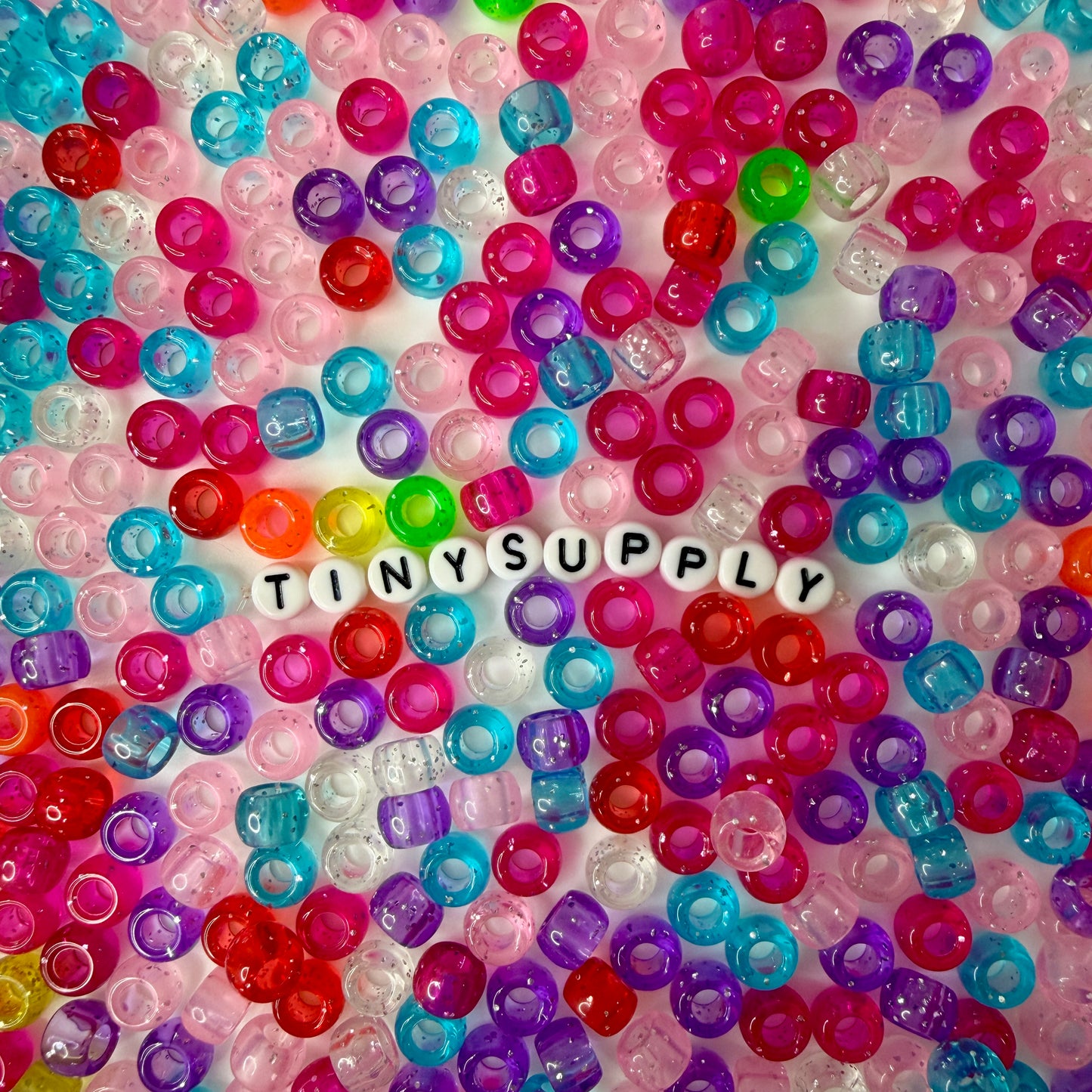 9MM Colorful Translucent Glitter Pony Beads