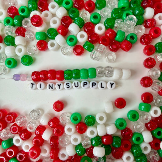 9MM Christmas Themed Pony Beads