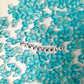15MM Light Blue w/Gold Specks Butterfly Colored Glass Beads