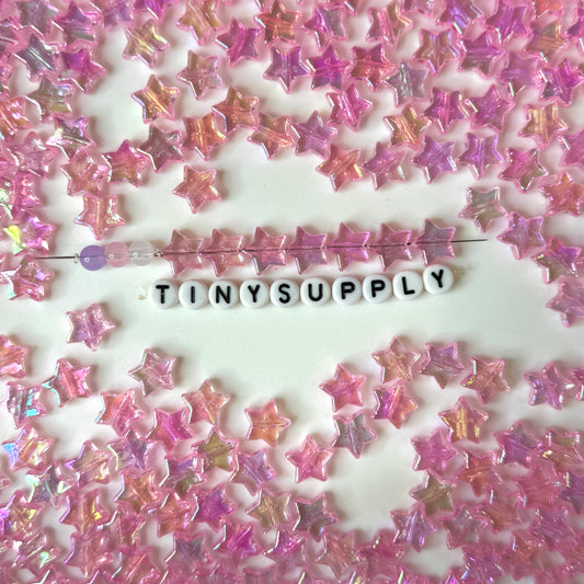 10MM AB Light Pink Transparent Acrylic Star Spacer Beads