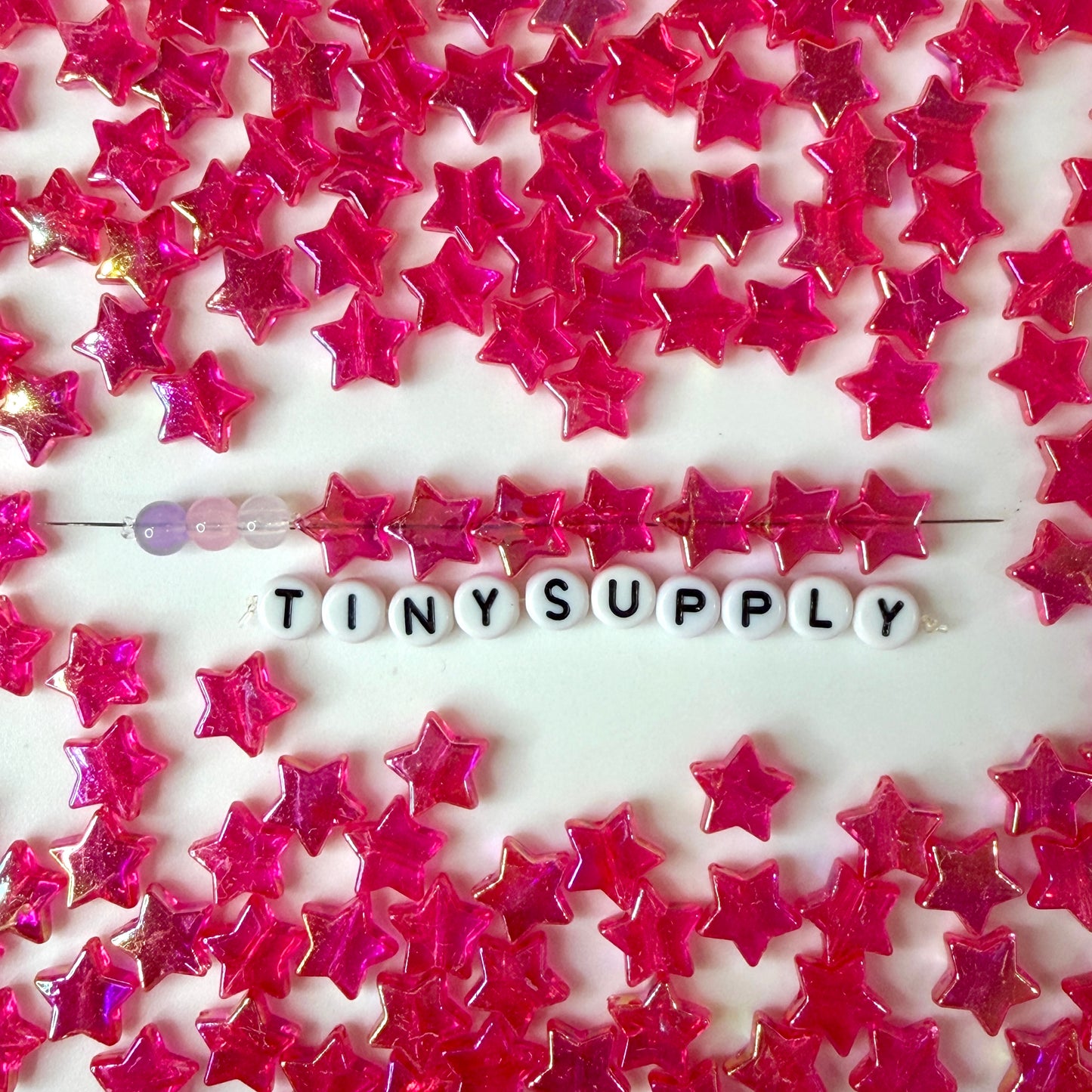 10MM AB Rose Pink Transparent Acrylic Star Spacer Beads