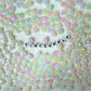 8MM AB Milky White Transparent Acrylic Heart Spacer Beads with Vertical Hole