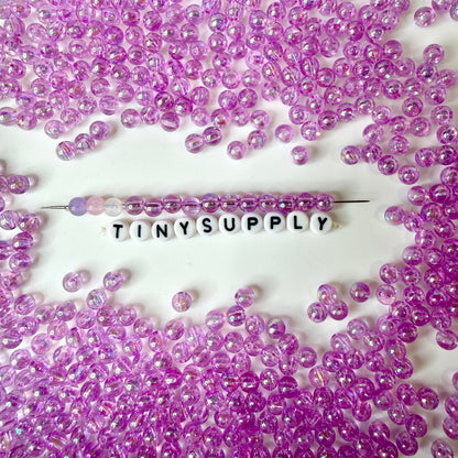 6MM/8MM AB Lilac Acrylic Iridescent Beads