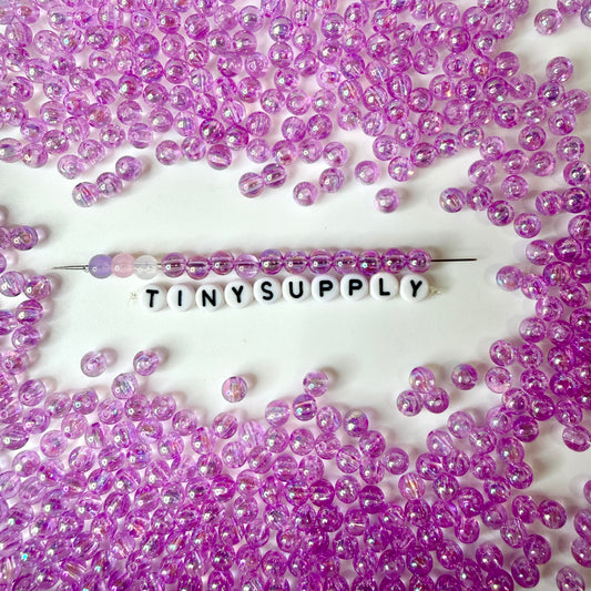 6MM/8MM AB Lilac Acrylic Iridescent Beads