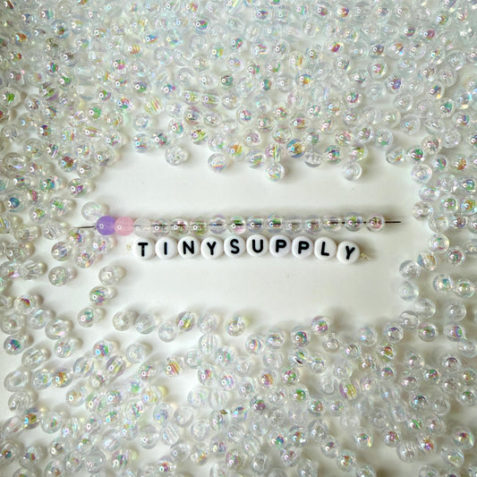 6MM/8MM AB Clear Transparent Iridescent Acrylic Beads
