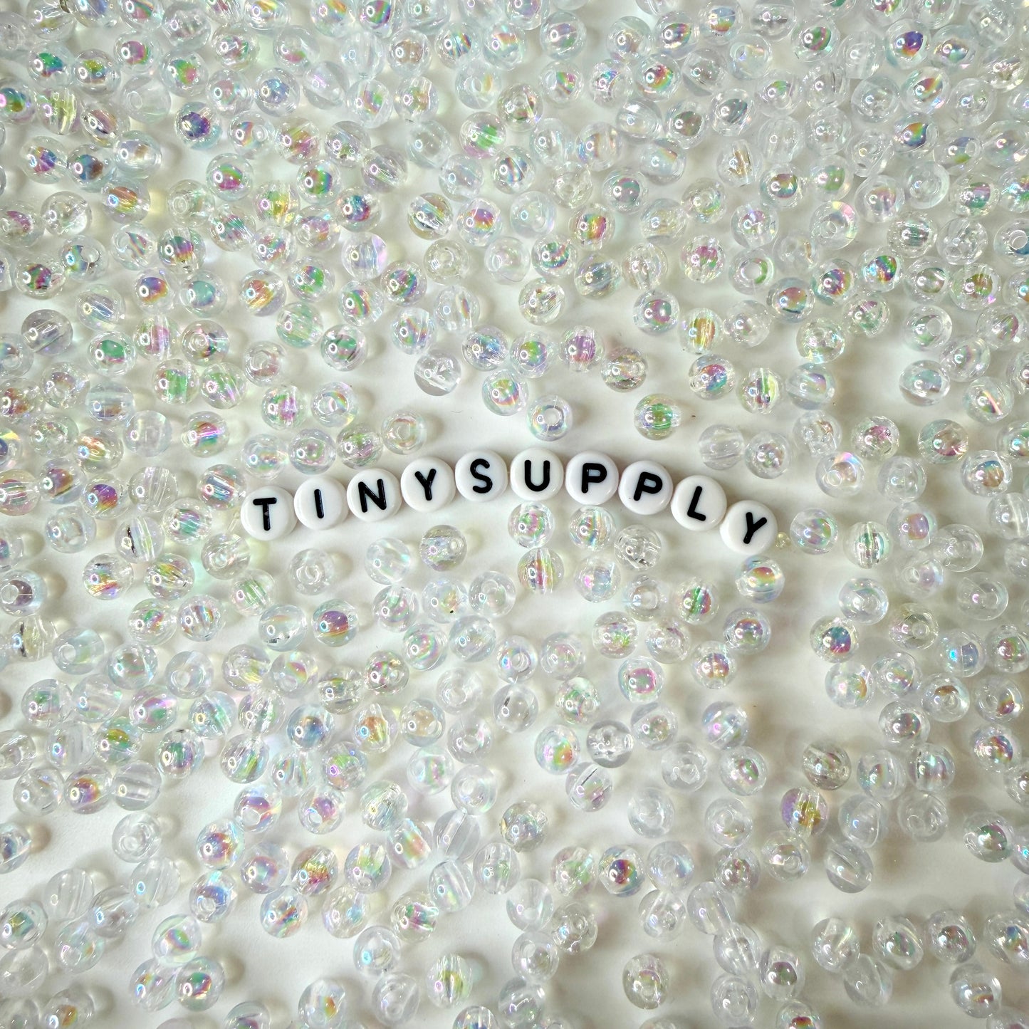 6MM/8MM AB Clear Transparent Iridescent Acrylic Beads
