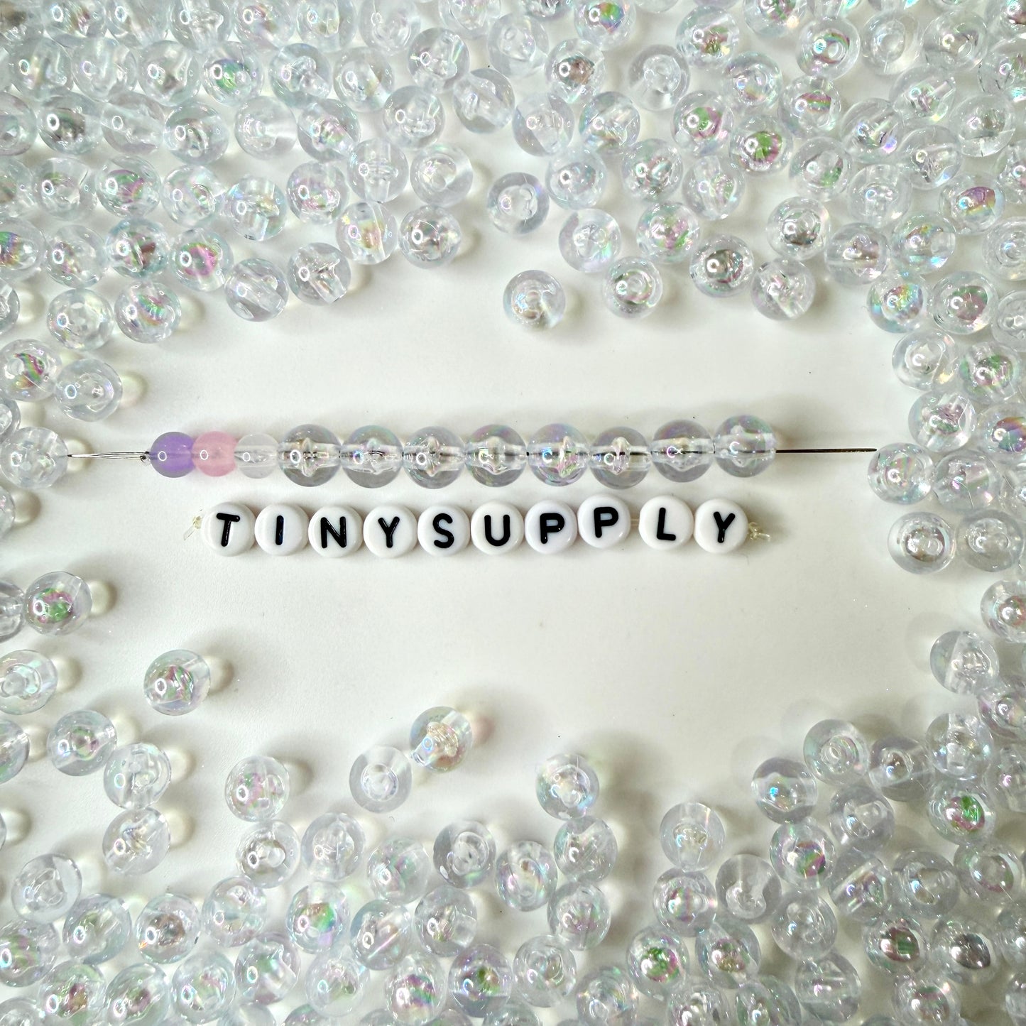 6MM/8MM AB Clear Transparent Iridescent Acrylic Beads