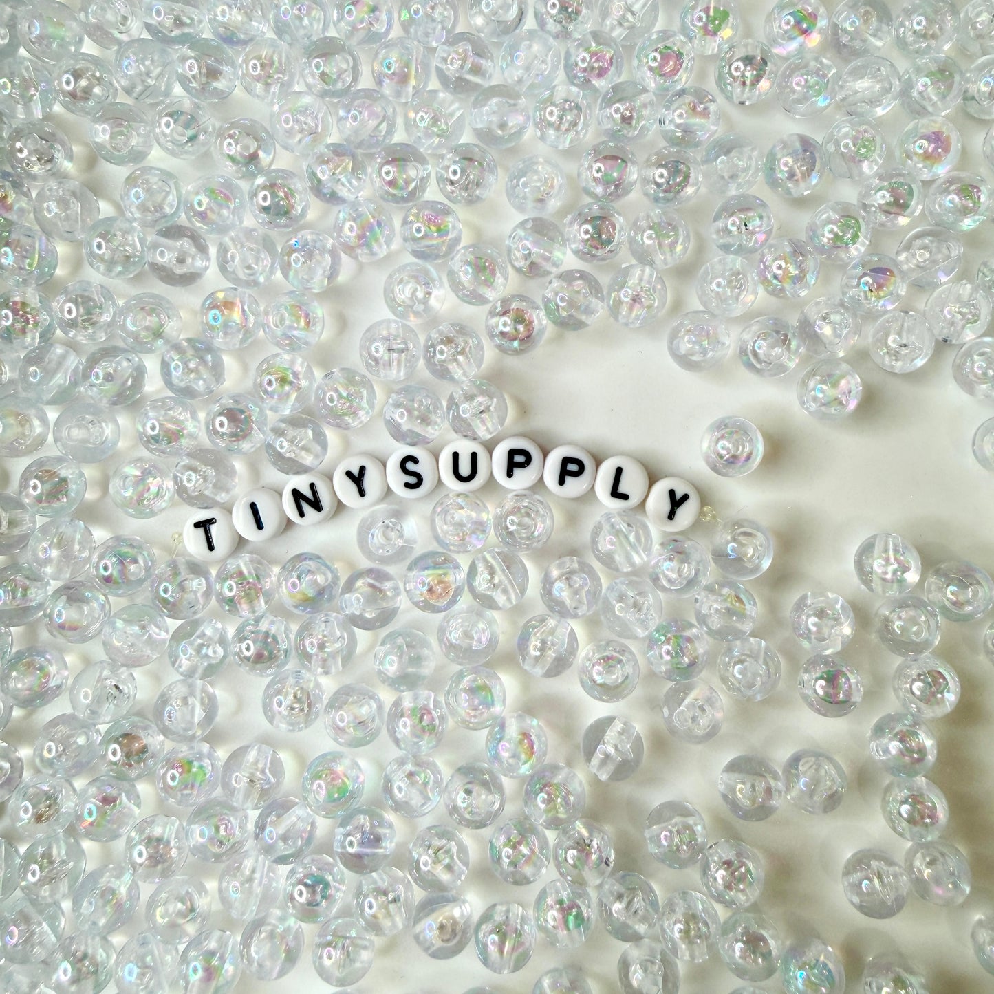 6MM/8MM AB Clear Transparent Iridescent Acrylic Beads