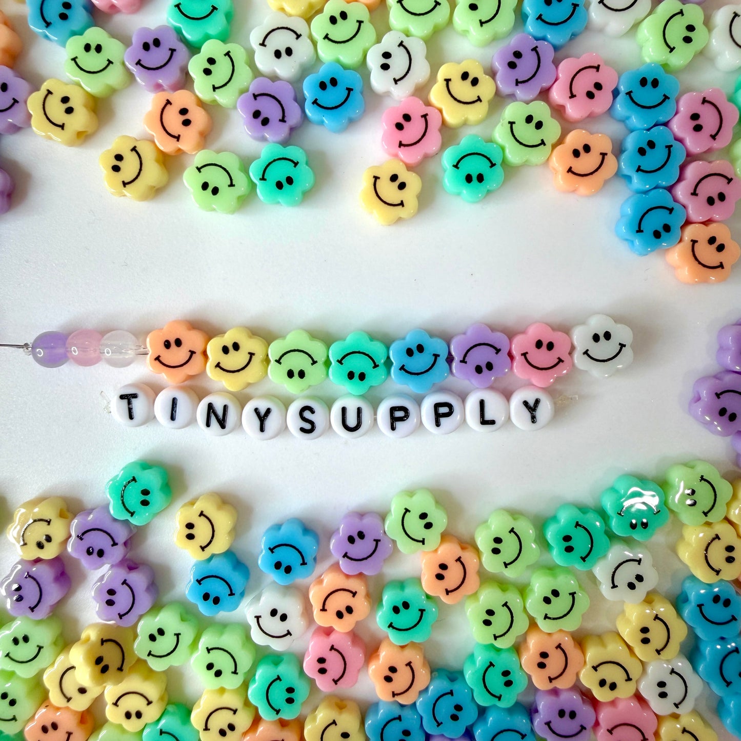 10MM Mixed Color Cloud Happy Face Beads