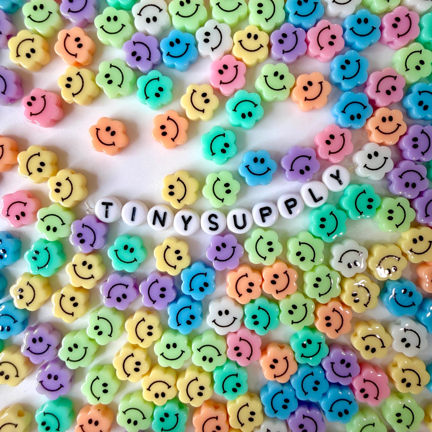 10MM Mixed Color Cloud Happy Face Beads