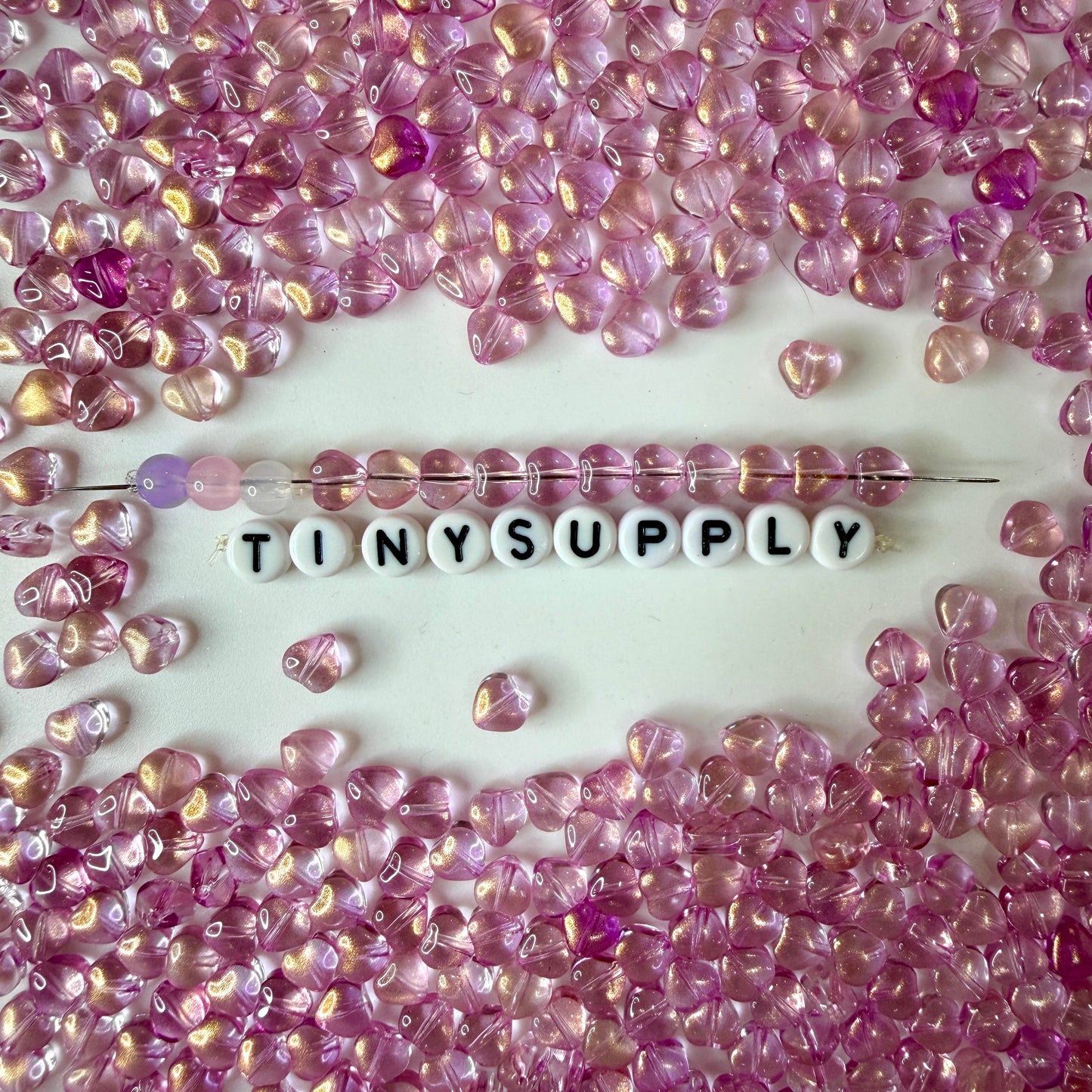 6MM Violet Colored Glass Heart Beads B06