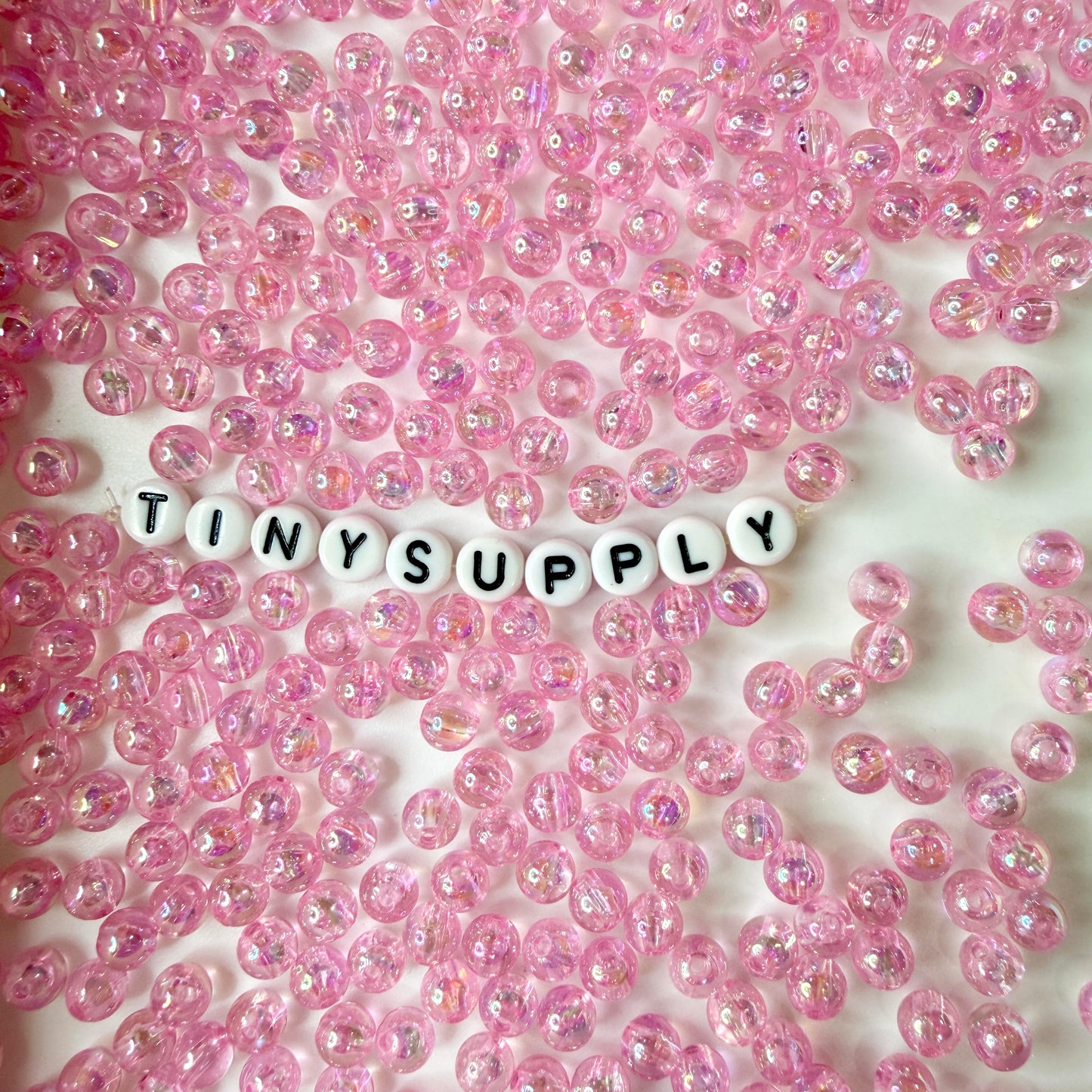 6MM/8MM AB Light Pink Transparent Acrylic Beads