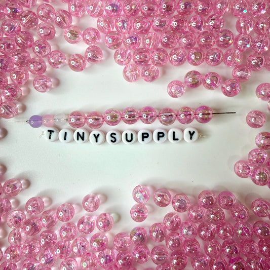 6MM/8MM AB Light Pink Transparent Acrylic Beads