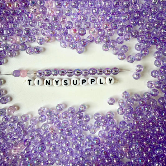 6MM AB Light Purple Transparent Acrylic Beads (6mm/8mm)