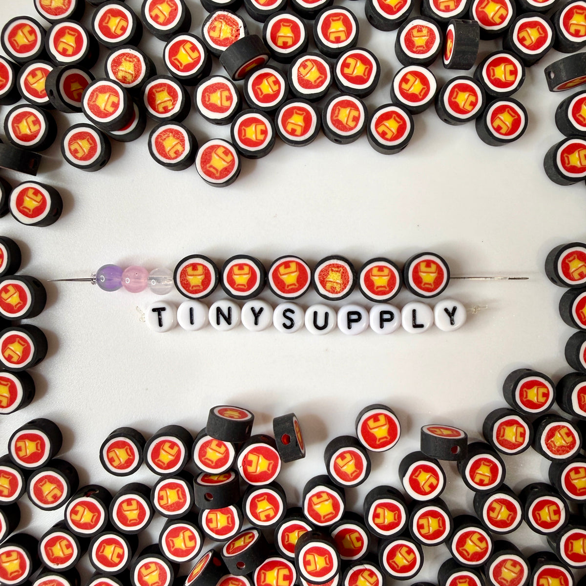 10MM Superhero Themed Polymer Clay Beads
