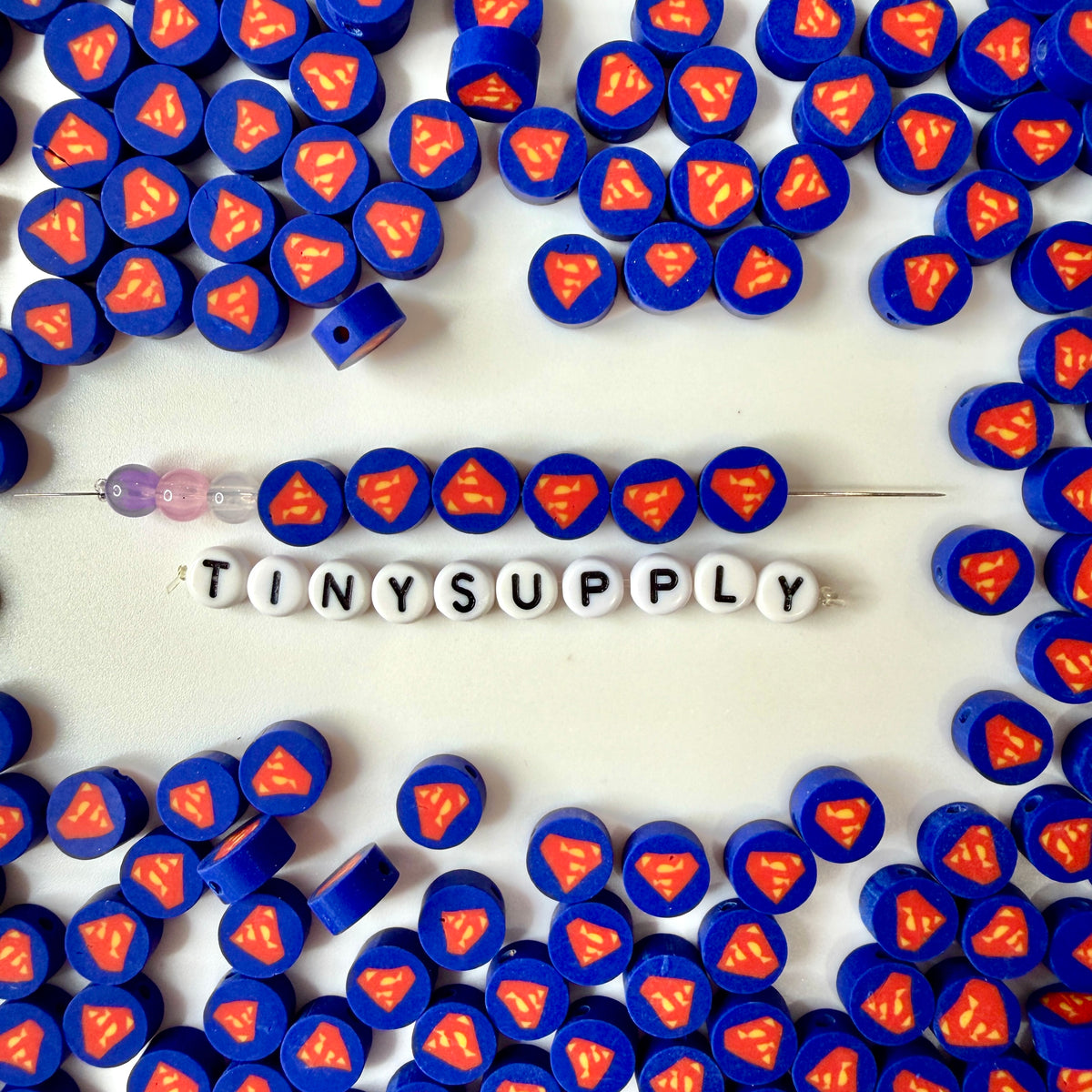 10MM Superhero Themed Polymer Clay Beads