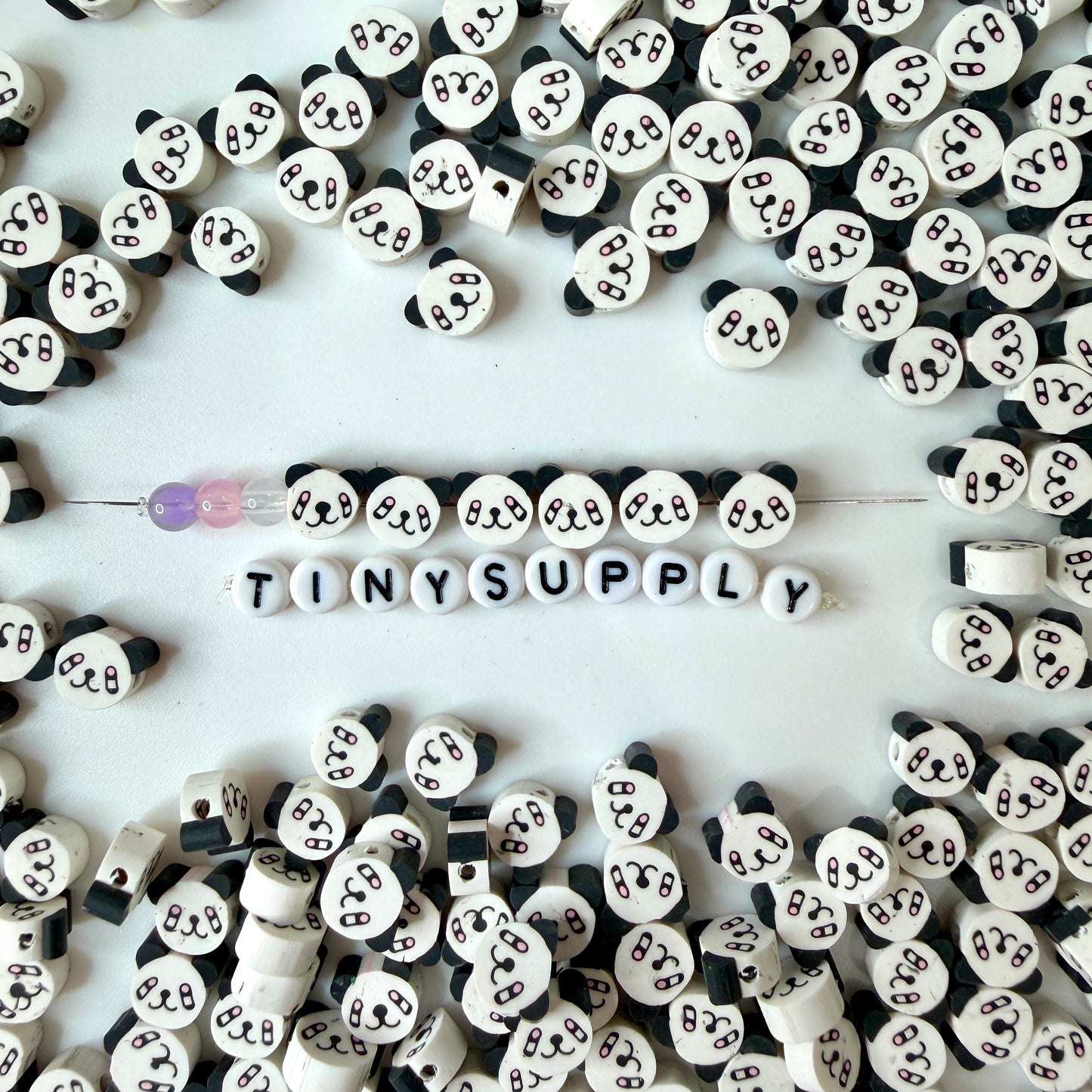 10MM Funny Panda, Animal Themed Polymer Clay Beads