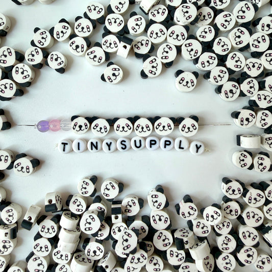 10MM Funny Panda, Animal Themed Polymer Clay Beads