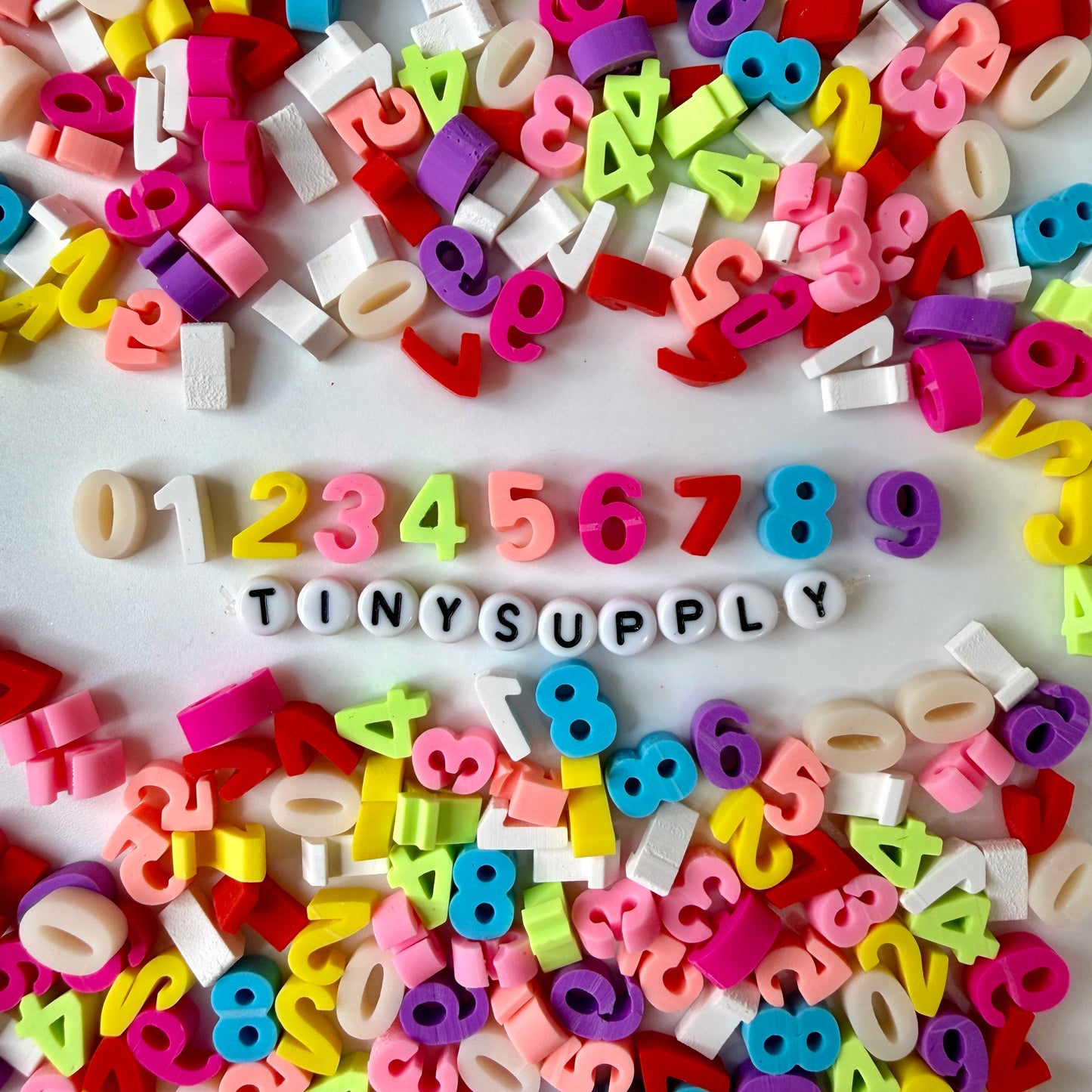 10MM Mixed Number Themed Polymer Clay Cabochons