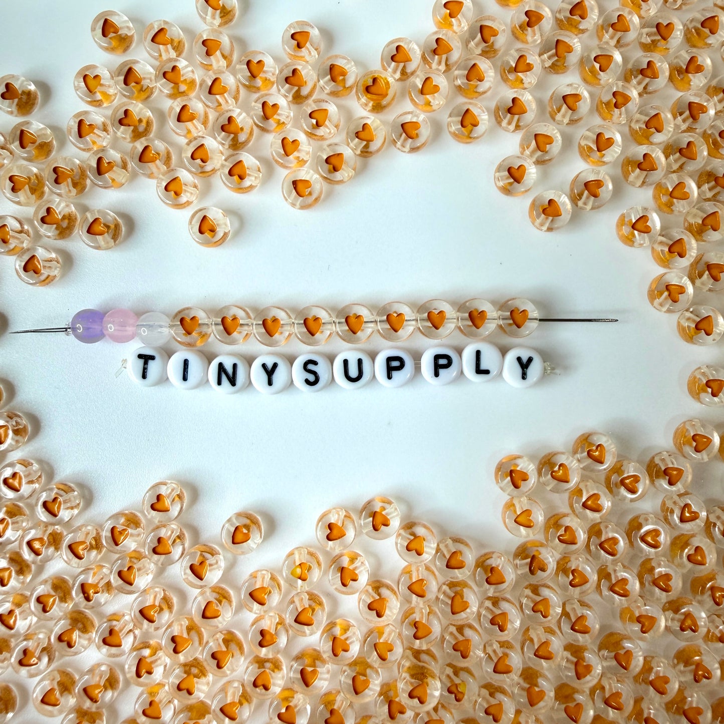 7MM Translucent Bead Colored Heart Acrylic Flat Round Beads