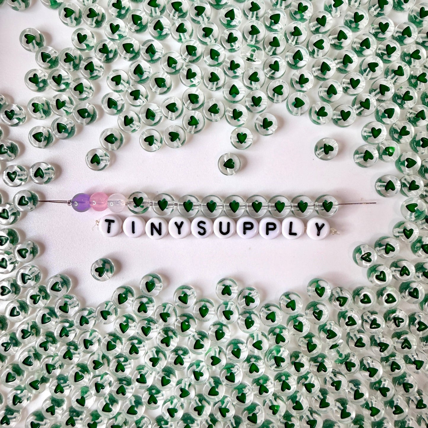 7MM Translucent Bead Colored Heart Acrylic Flat Round Beads