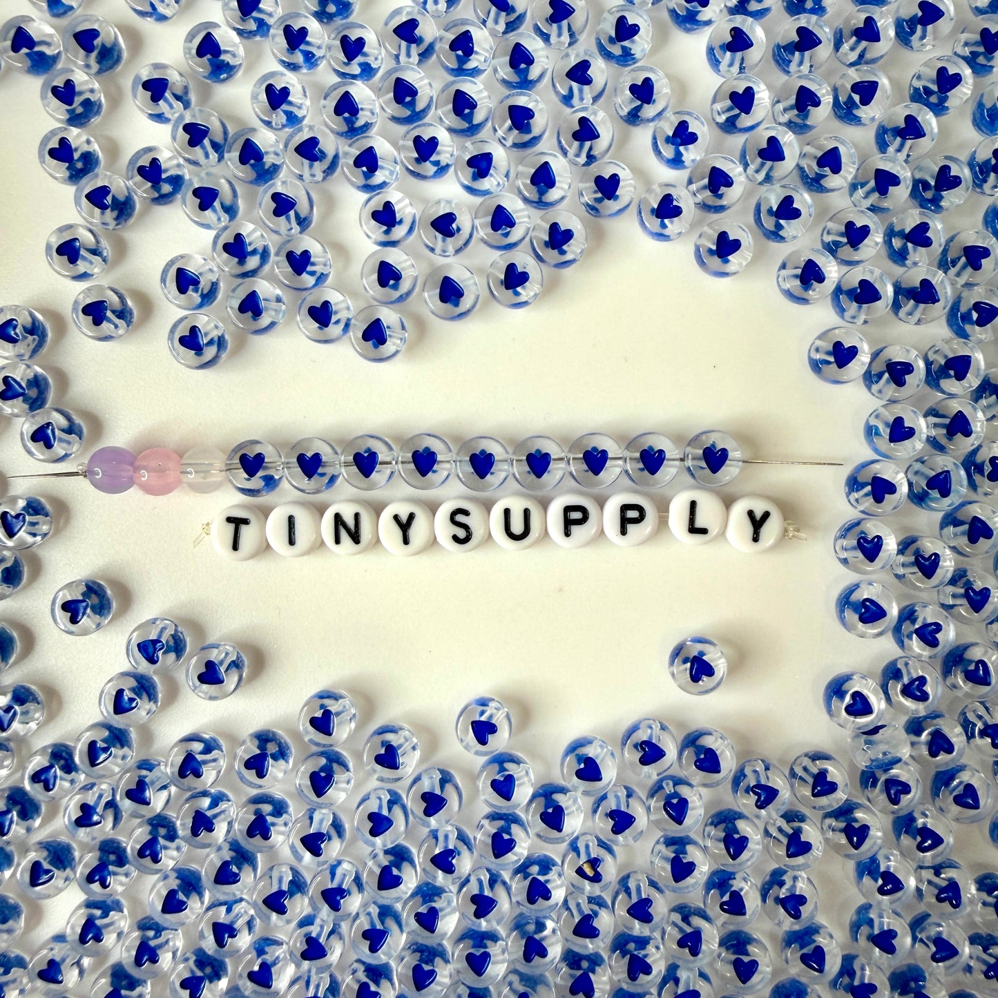 7MM Translucent Bead Colored Heart Acrylic Flat Round Beads