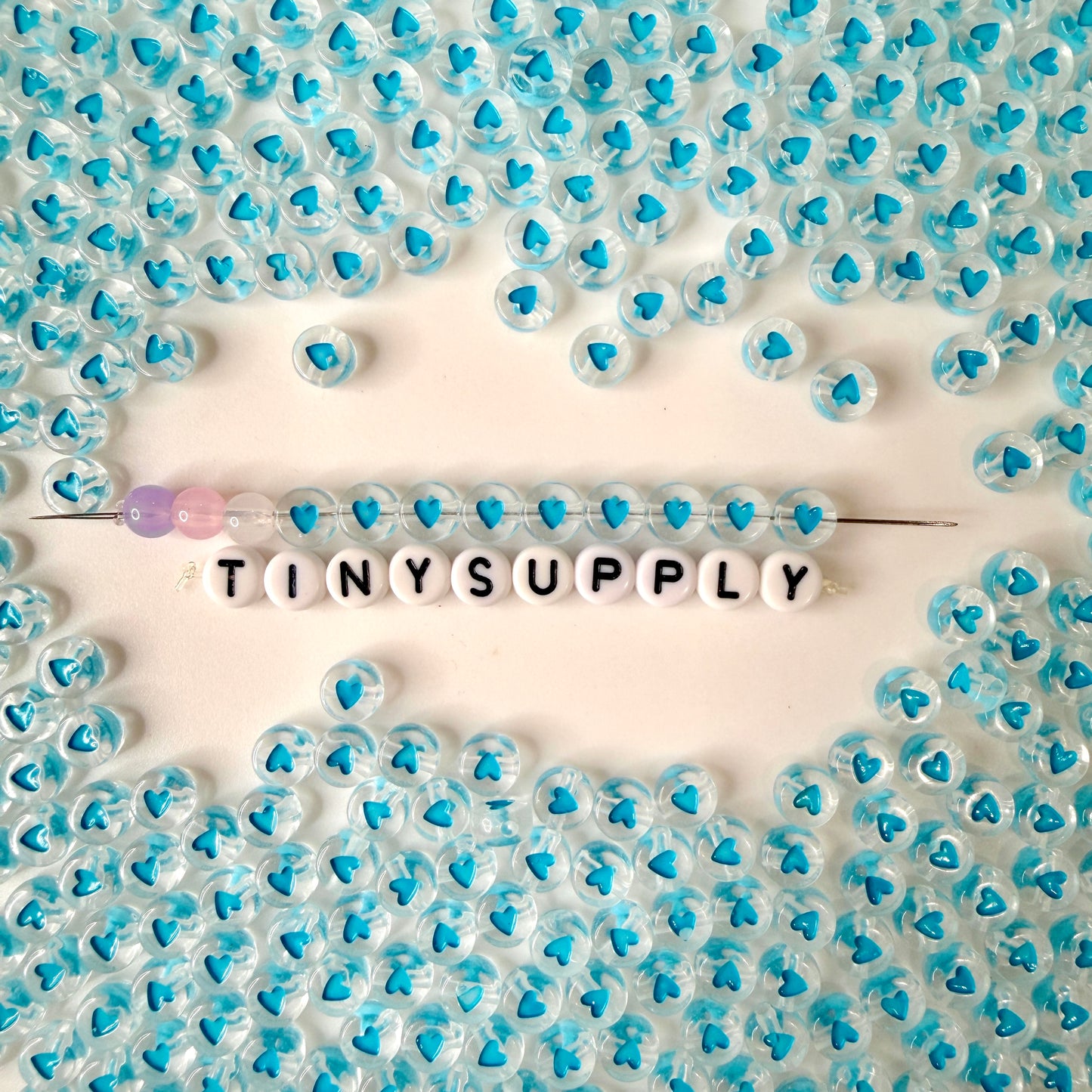 7MM Translucent Bead Colored Heart Acrylic Flat Round Beads